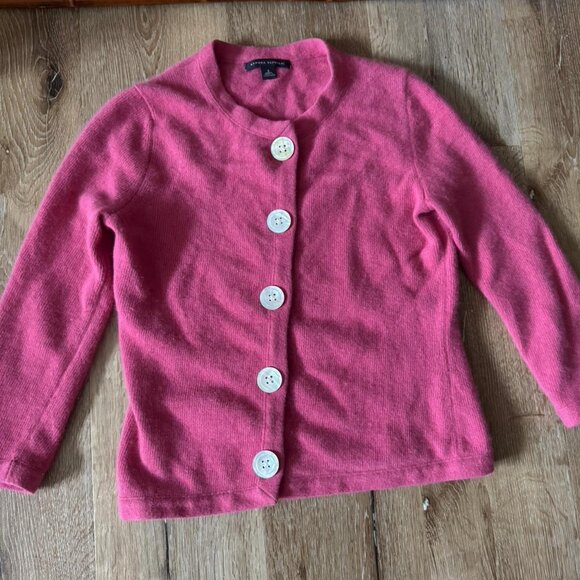 Banana Republic Pink Angora Wool Cardigan Sweater Button Front Size S - Picture 1 of 5